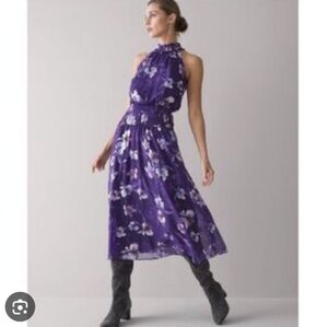 White House Black Market Womens Dress NWT Iris Midi Floral Flowy Bloomcore sz 8